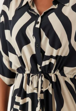 BUBBLEROOM Drawstring Viscose Shirt Dress