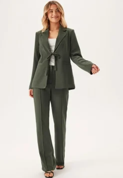 BUBBLEROOM Flared Structured Suit Trousers