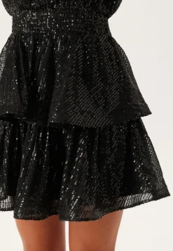 Bubbleroom Occasion Flounce Balloon Sleeve Sequin Dress
