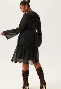 Happy Holly Flounce Sleeve Dress