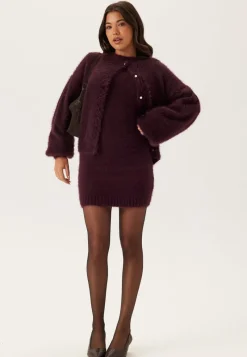 BUBBLEROOM Fluffy Knitted Pearl Cardigan