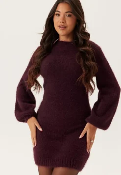 BUBBLEROOM Fluffy Knitted Short Dress