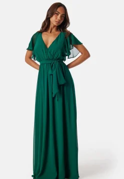 Goddiva Flutter Chiffon Maxi Dress