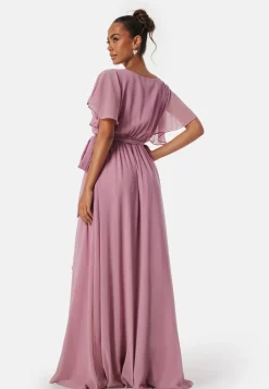 Goddiva Flutter Chiffon Maxi Dress