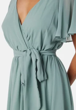 Goddiva Flutter Chiffon Midi Dress