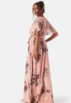Goddiva Flutter Floral Maxi Dress