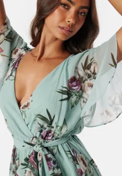 Goddiva Flutter Floral Midi Dress