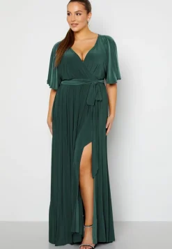 Goddiva Curve Flutter Sleeve Maxi Dress