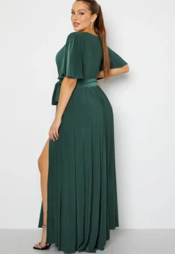 Goddiva Curve Flutter Sleeve Maxi Dress