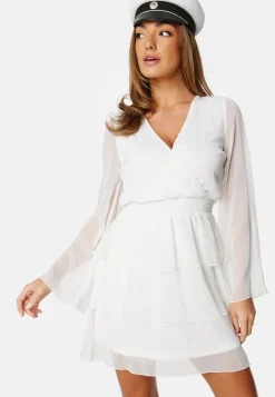 Bubbleroom Occasion Frill L/S Chiffon Dress