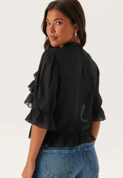 BUBBLEROOM Frill Short Sleeve Blouse