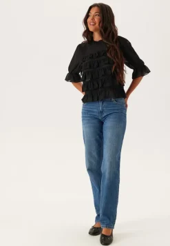 BUBBLEROOM Frill Short Sleeve Blouse