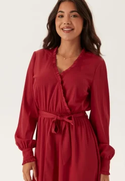Happy Holly Frill Wrap Dress