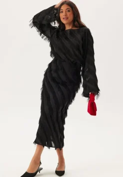 Bubbleroom Occasion Fringe Flared Sleeve Blouse