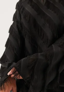 Bubbleroom Occasion Fringe Flared Sleeve Blouse