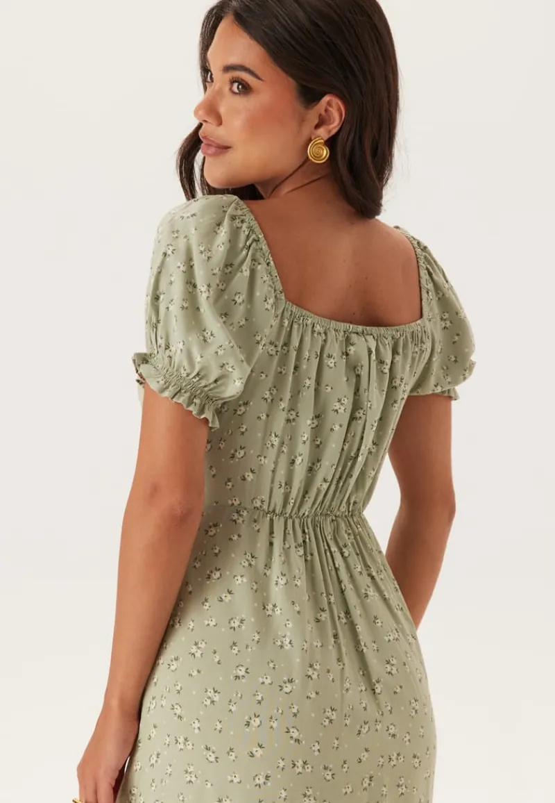 BUBBLEROOM Front Tie Long Viscose Dress