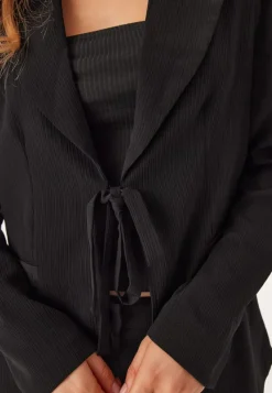 BUBBLEROOM Front Tie Structured Blazer