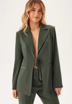 BUBBLEROOM Front Tie Structured Blazer