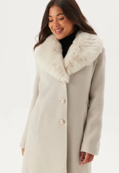 Chiara Forthi Fur Collar Wool Blend Coat