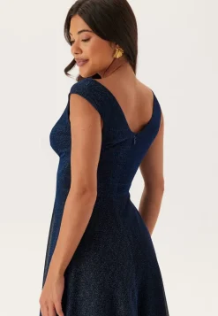 Goddiva Glitter Wrap Maxi Dress