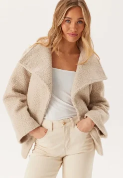 BUBBLEROOM High Neck Short Bouclé Coat