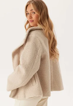 BUBBLEROOM High Neck Short Bouclé Coat
