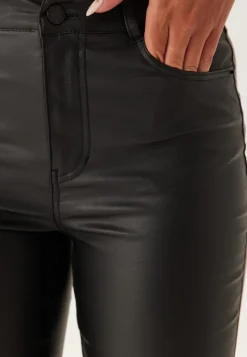 BUBBLEROOM High Waist Coated Flared Jeans