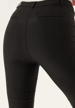 BUBBLEROOM High Waist Stretchy Cropped Slit Trousers