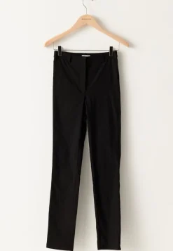 BUBBLEROOM High Waist Stretchy Cropped Slit Trousers