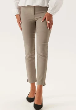 BUBBLEROOM High Waist Stretchy Cropped Slit Trousers