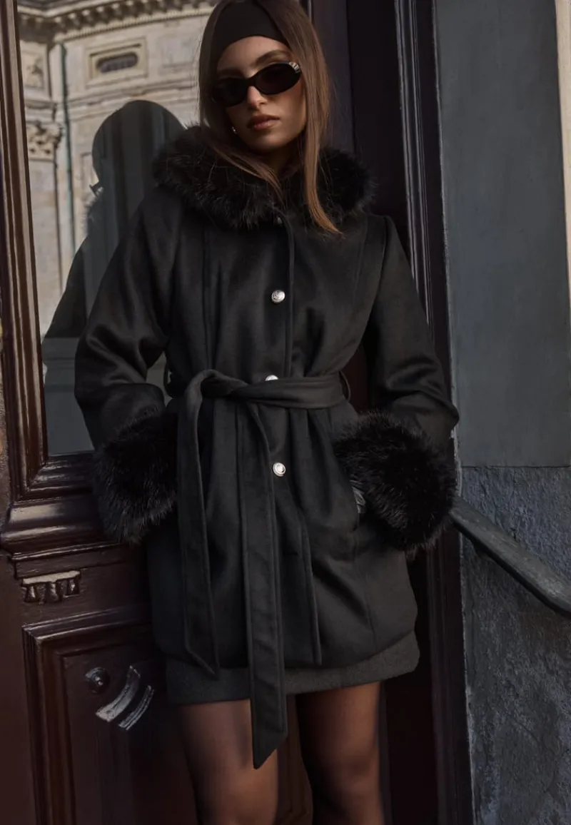 Chiara Forthi Hooded Wool Blend Coat