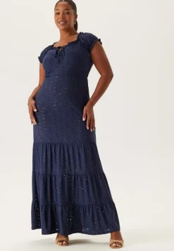 Happy Holly Jersey Broderie Anglaise Maxi Dress