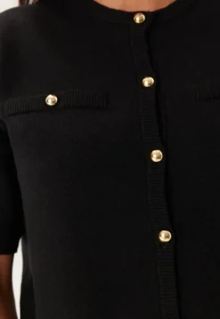 BUBBLEROOM Knitted Gold Button Cardigan