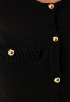 BUBBLEROOM Knitted Gold Button Dress