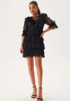Bubbleroom Occasion Lace Frill Puff Sleeve Dress