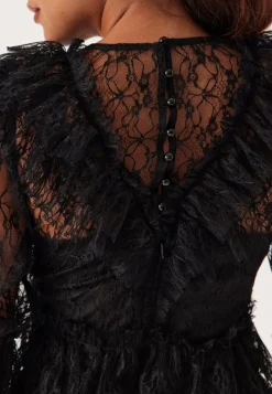 Bubbleroom Occasion Lace Frill Puff Sleeve Dress