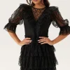 Bubbleroom Occasion Lace Frill Puff Sleeve Dress