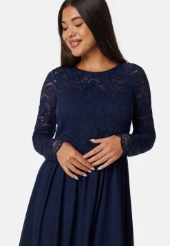 Bubbleroom Occasion Lace Long Sleeve Midi Dress