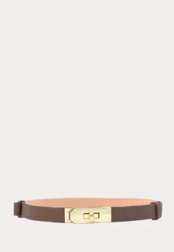 Latalia Leather Belt With Turn Lock