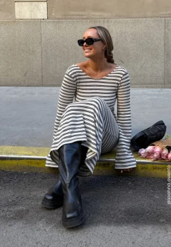 BUBBLEROOM Leather Knee High Boots