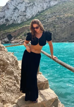 Happy Holly Linen Maxi Skirt