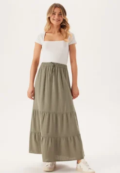 Happy Holly Linen Maxi Skirt