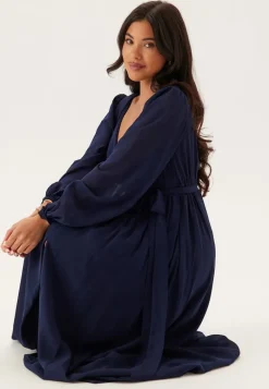 Goddiva Long Sleeve Chiffon Dress