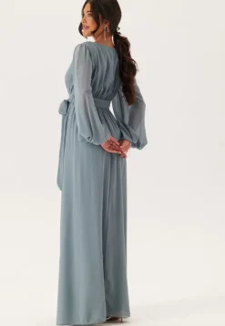 Goddiva Long Sleeve Chiffon Dress