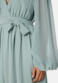 Goddiva Long Sleeve Chiffon Dress