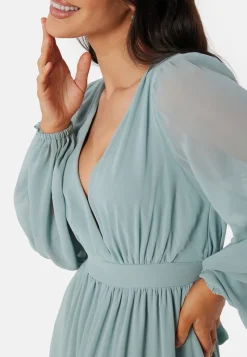 Goddiva Long Sleeve Chiffon Dress