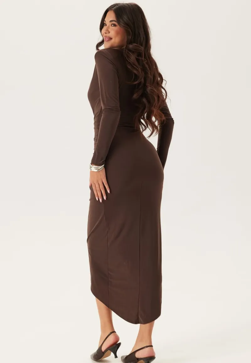 John Zack Long Sleeve Rouch Dress