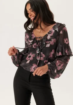 Happy Holly Mesh Frill Top