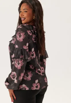 Happy Holly Mesh Frill Top