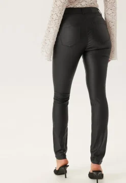 BUBBLEROOM Mid Waist Push-up Coated Slim Jeans